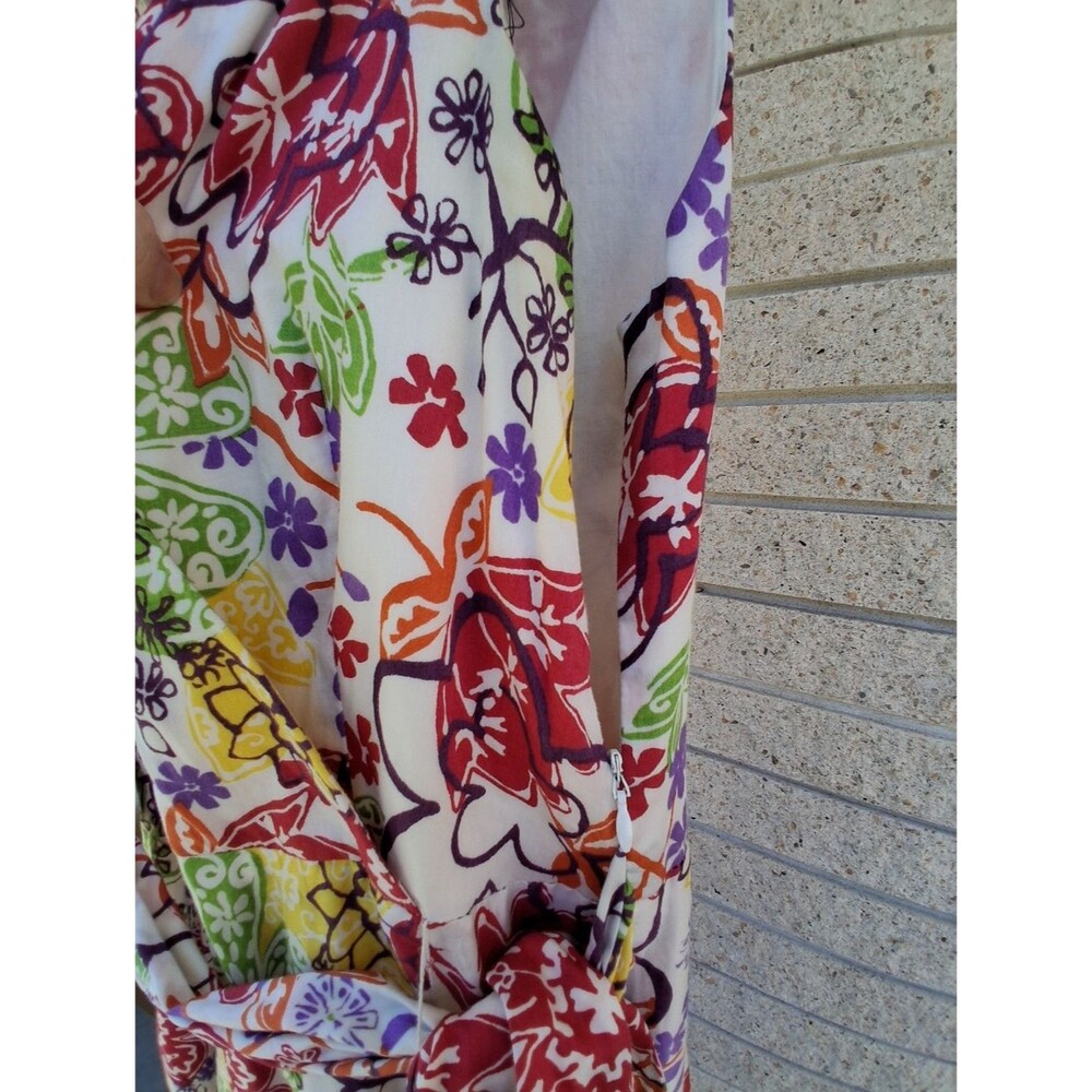 Talbots Dress Floral Collared Sleeveless Belted Summer Size 6 - Picture 3 of 10
